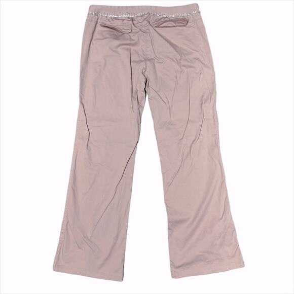 ANTHROPOLOGIE Elevenses Wide Leg Muted Pink Pants w/ Beads & Sequins Size 12 - Picture 3 of 6